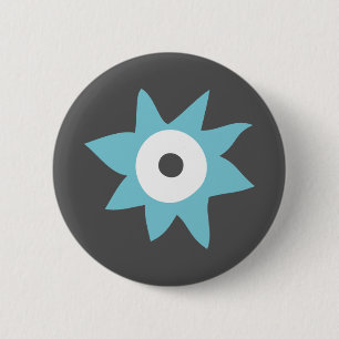 Chapa Redonda De 5 Cm Banda Cute Blue Monster