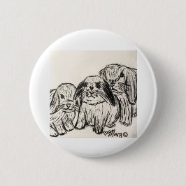 Chapa Redonda De 5 Cm Banda de conejos