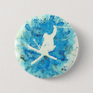 Chapa Redonda De 5 Cm Banda de esquí