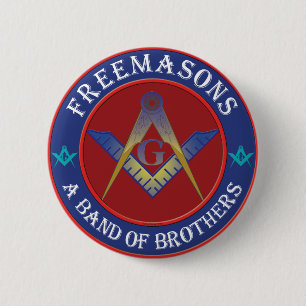 Chapa Redonda De 5 Cm Banda de los Freemasons de hermanos