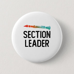 Chapa Redonda De 5 Cm Banda de marcha del líder de la sección Clarinet