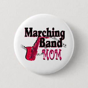 Chapa Redonda De 5 Cm Banda de marcha Mamá/ Saxofón
