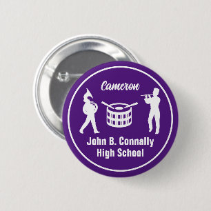 Chapa Redonda De 5 Cm Banda de marcha Purple High School personalizada