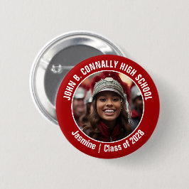 Chapa Redonda De 5 Cm Banda de Marcha Roja Foto Escuela Secundaria Brag