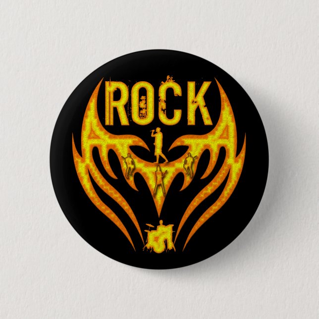 CHAPA REDONDA DE 5 CM BANDA DE ROCK (Anverso)