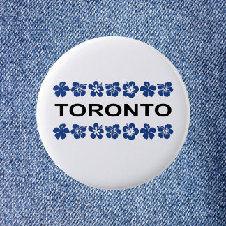 Chapa Redonda De 5 Cm Bandas Aloha de Toronto color Azul claro