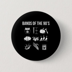 Chapa Redonda De 5 Cm Bandas de música retro popular de los 90 Rock Funn