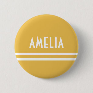 Chapa Redonda De 5 Cm Bandas Deco Nombre Monograma Oro Amarillo Blanco