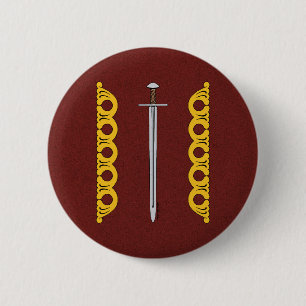 Chapa Redonda De 5 Cm Bandas decorativas y espadas medievales normandas