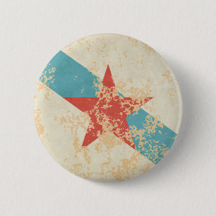 Chapa Redonda De 5 Cm Bandeira Galega Estrelada