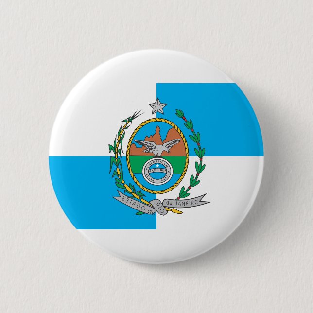 Chapa Redonda De 5 Cm Bandeira Rio de Janeiro (Anverso)