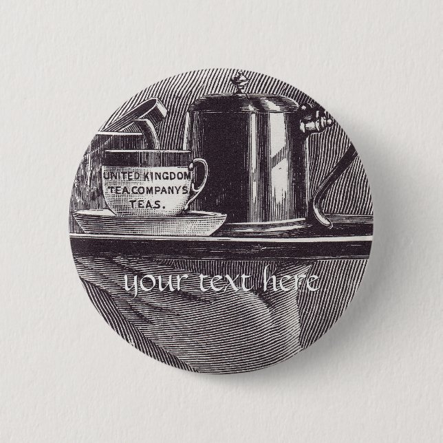 Chapa Redonda De 5 Cm Bandeja de té de época (Anverso)