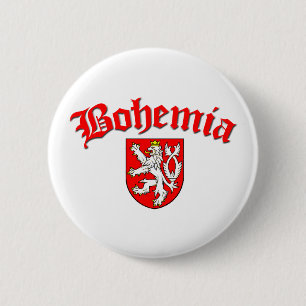 Chapa Redonda De 5 Cm Bandera 1 (w/inscription) de Bohemia