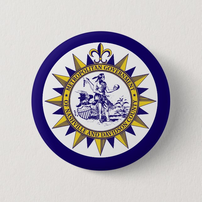 Chapa Redonda De 5 Cm Bandera aérea de Nashville, Tennessee (Anverso)