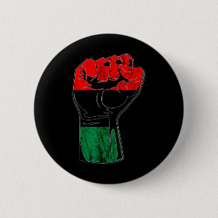 Chapa Redonda De 5 Cm Bandera africana de la Unión Panafricana, puño de 