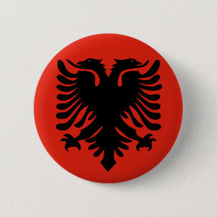 Chapa Redonda De 5 Cm Bandera albanesa