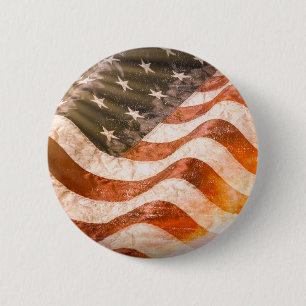 Chapa Redonda De 5 Cm Bandera Americana