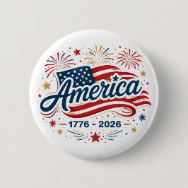 Chapa Redonda De 5 Cm Bandera Americana 1776 2026 Fuegos Artificiales Es