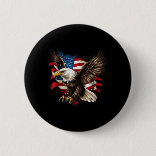 Chapa Redonda De 5 Cm Bandera Americana Águila Calva Águila Patriótica 4