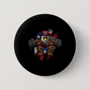 Chapa Redonda De 5 Cm Bandera Americana Águila Calva Musculosa Bicicleta