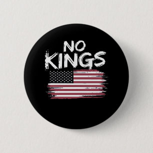 Chapa Redonda De 5 Cm Bandera Americana al Revés Distressed No Kings Lon