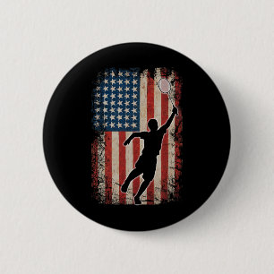 Chapa Redonda De 5 Cm Bandera Americana Badminton Transbordador Deportes