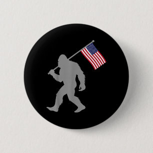 Chapa Redonda De 5 Cm Bandera Americana Bigfoot Rojo Blanco Azul Patriót