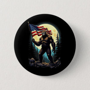 Chapa Redonda De 5 Cm Bandera Americana Bigfoot Sasquatch Campamento Sen