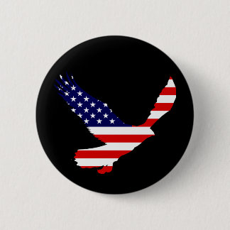 Chapa Redonda De 5 Cm Bandera americana calva de Eagle