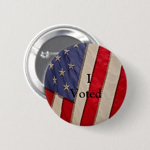 Chapa Redonda De 5 Cm Bandera Americana con Voté