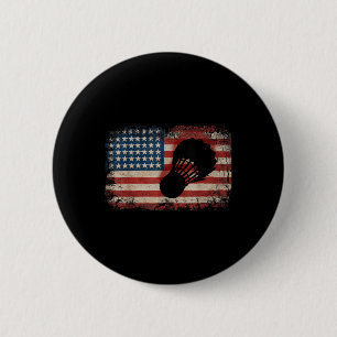 Chapa Redonda De 5 Cm Bandera Americana de bádminton Art Deportes