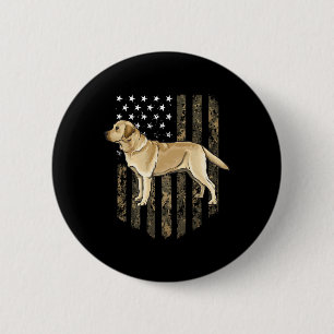 Chapa Redonda De 5 Cm Bandera Americana De Camuflaje Labrador Retriever