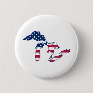 Chapa Redonda De 5 Cm Bandera americana de Great Lakes