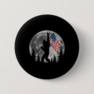 Chapa Redonda De 5 Cm Bandera Americana De Pie Grande Sasquatch Patrióti