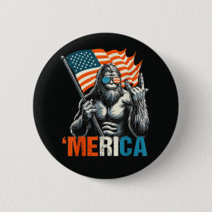 Chapa Redonda De 5 Cm Bandera Americana de Roca Bigfoot Merica