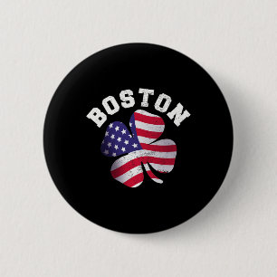 Chapa Redonda De 5 Cm Bandera Americana Día de San Patricio Clic Boston