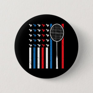 Chapa Redonda De 5 Cm Bandera Americana Divertida Con Volantes De Bádmin
