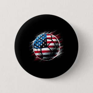 Chapa Redonda De 5 Cm Bandera Americana en fútbol Ll 