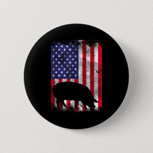 Chapa Redonda De 5 Cm Bandera Americana G Granja Animal Patriótico Granj