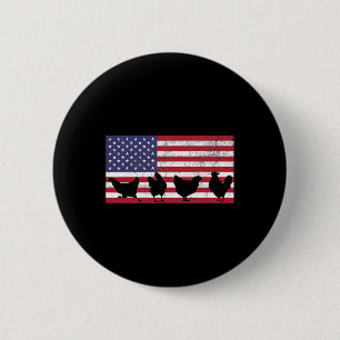 Chapa Redonda De 5 Cm Bandera Americana Granja De Pollo Gallina 4 De Jul