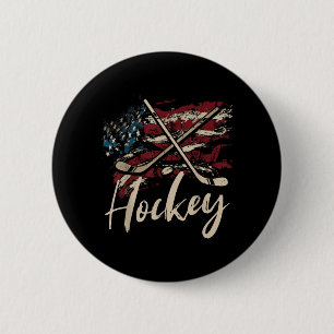 Chapa Redonda De 5 Cm Bandera Americana Hockey 4 De Julio Patriótico Dep