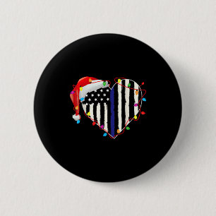 Chapa Redonda De 5 Cm Bandera Americana Línea Azul Santa Sombrero Piojos