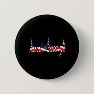 Chapa Redonda De 5 Cm Bandera Americana Ondulada Firma del 47º President