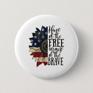 Chapa Redonda De 5 Cm Bandera Americana Patriota Hogar De Los Libres Por