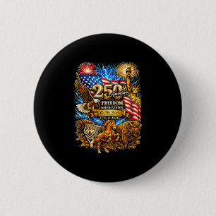 Chapa Redonda De 5 Cm Bandera americana patriótica 250 años de libertad