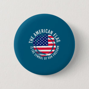 Chapa Redonda De 5 Cm Bandera Americana Patriótica De Los Estados Unidos