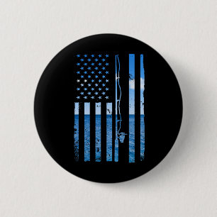 Chapa Redonda De 5 Cm Bandera Americana Pescado Pescador Pescador Divert