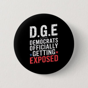 Chapa Redonda De 5 Cm Bandera Americana Sátira Gobierno D.o.g.e Doge