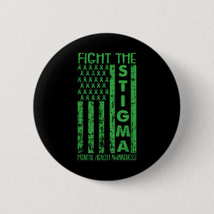 Chapa Redonda De 5 Cm Bandera Americana Sensibilización sobre Salud Ment