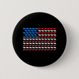 Chapa Redonda De 5 Cm Bandera Americana Vaca Jueves 4 de Julio Ganado Ga